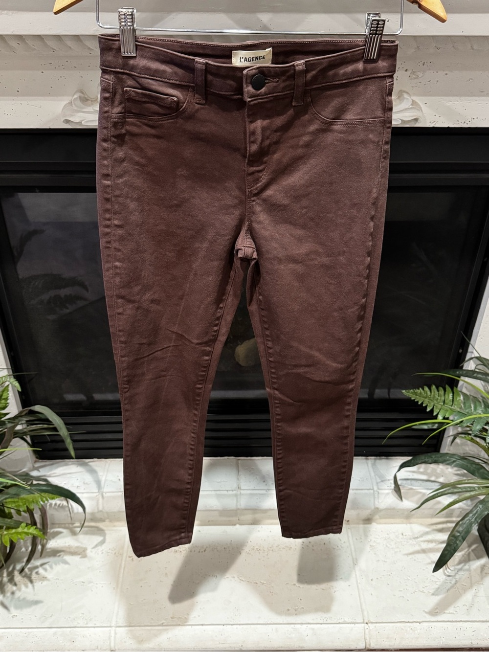 L'AGENCE Marguerite Chocolate Brown High-Rise Skinny Jeans